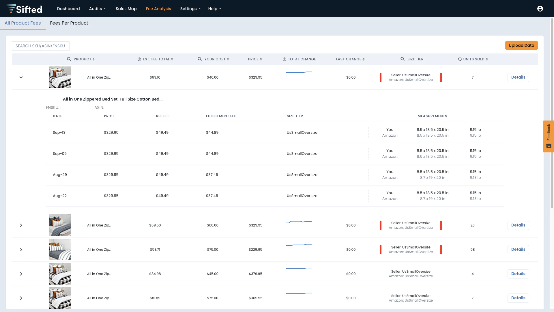 screenshot of Sifted Marketplace Intelligence